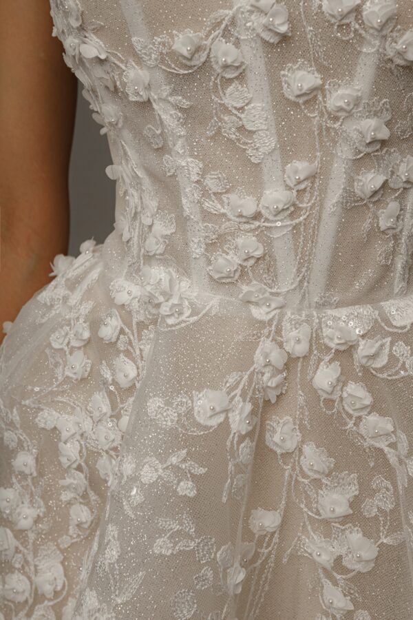 Short Floral Lace Wedding Dress Moonlit Siren - Image 15