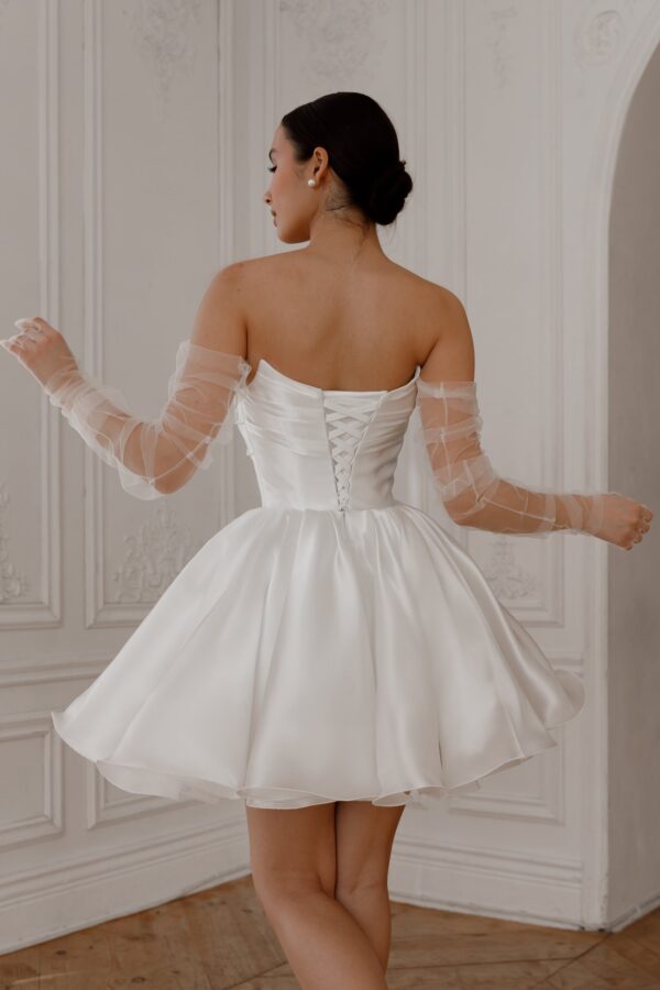 Short Wedding Dress Fiorelia with Detachable Straps - Image 5