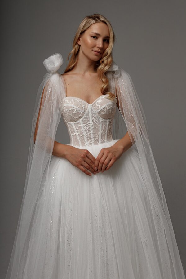 Wedding Dress Helena Midi with Detachable Straps - Image 6