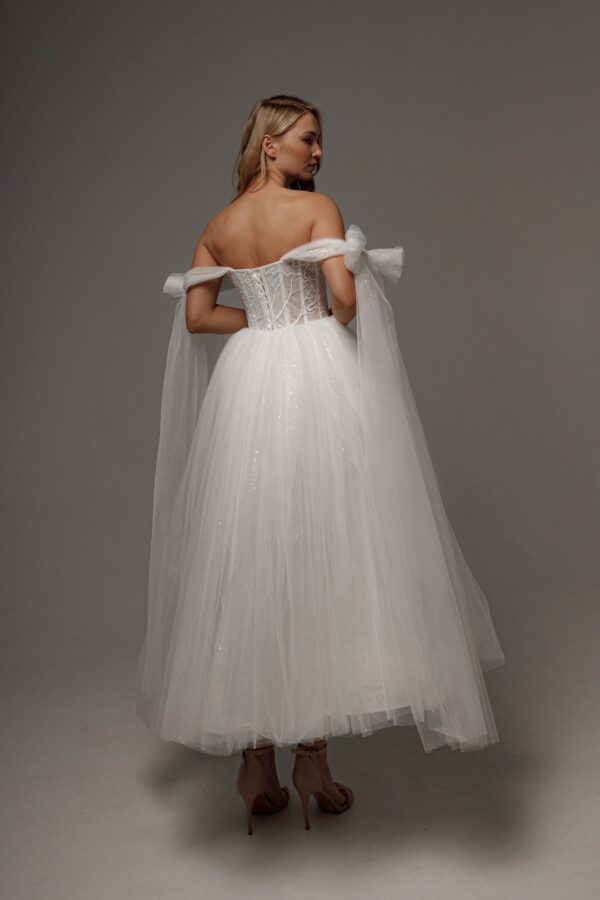 Wedding Dress Helena Midi with Detachable Straps - Image 2