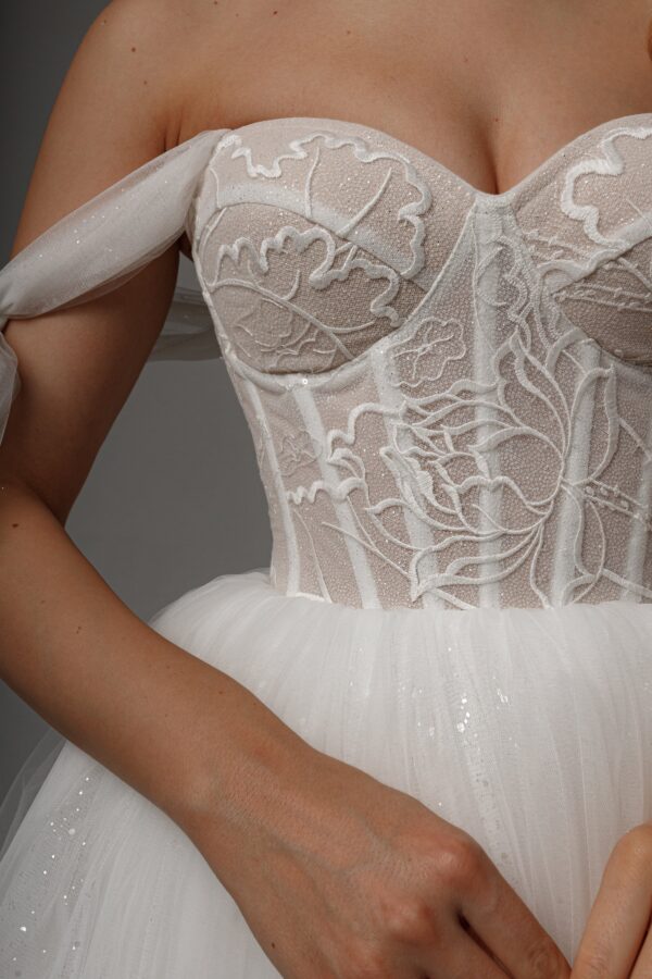 Wedding Dress Helena Midi with Detachable Straps - Image 8